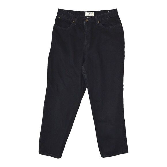 Vintage 90s LL Bean Womens 14 Petite Faded  Natural Fit Denim Jeans Black - Picture 1 of 12